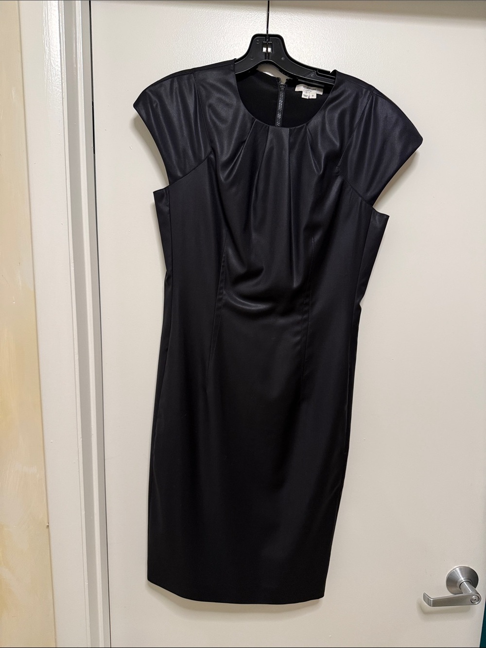 Helmut Lang Classic Waxed Black Sheath Dress